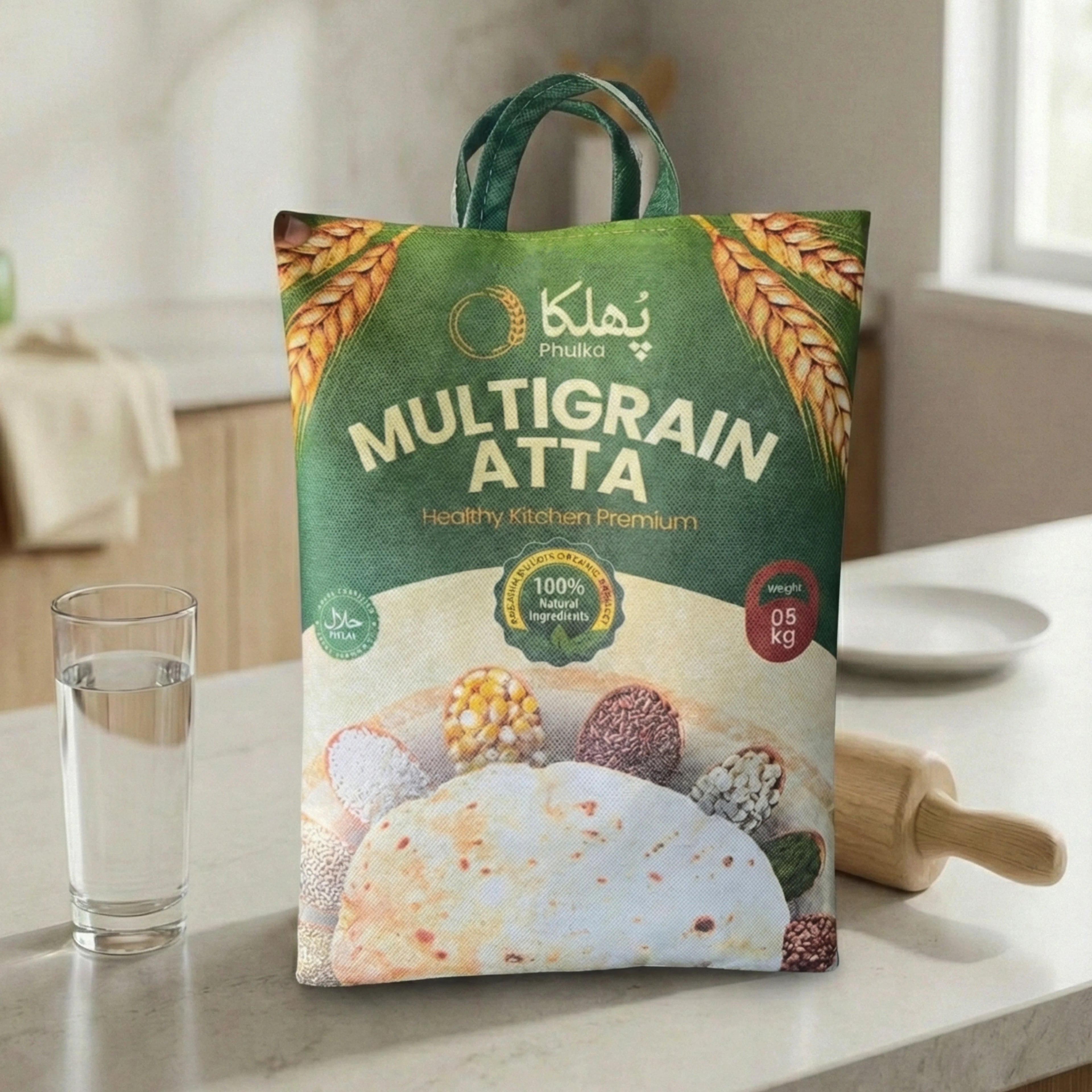 Person kneading dough in a bowl on a wooden table with flour and a wooden spoon.