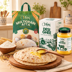 Phulka Multigrain Atta 5 kg with Phulka Cow Desi Ghee and fresh phulkas