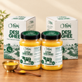 Phulka Cow Desi Ghee Twin Pack: two 1 kg jars with boxes