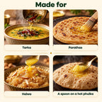 Made for tarka, parathas, halwa and a spoon on a hot phulka