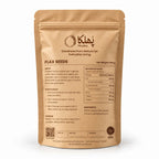 Back of Phulka Flax Seeds pouch with nutrition facts, ingredients and how to enjoy